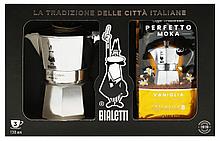 Кофеварка Bialetti Moka Express 3 порц + молотый кофе Vaniglia 250г 0.13л нерж.сталь серебристый (32119)