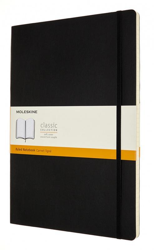 Блокнот Moleskine CLASSIC SOFT QP641 A4 192стр. линейка мягкая обложка черный