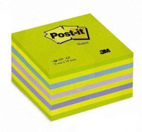 Блок самоклеящийся бумажный 3M Post-it 2028NB 7100172387 76x76мм 450лист. зеленый 5цв.в упак.