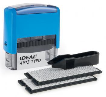 Самонаборный штамп Trodat 4913/DB TYPO P2 IDEAL пластик корп.:ассорти автоматический 5стр. оттис.:синий