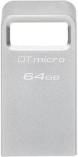 Флеш Диск Kingston 64Gb DataTraveler Micro DTMC3G2/64GB USB3.0 серебристый