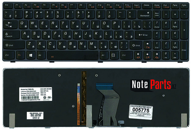 Клавиатура для ноутбука Lenovo Y580, Y580A, Y580M черная с подсветкой, фото 2