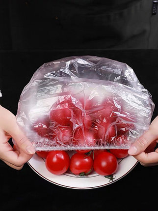 Полиэтиленовые крышки - чехлы на резинке для пищевых продуктов и посуды  (100 шт ), фото 2