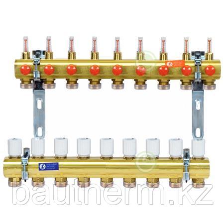 Комплект коллекторов с расходомерами GIACOMINI R553F 9 контуров - фото 1 - id-p105560034