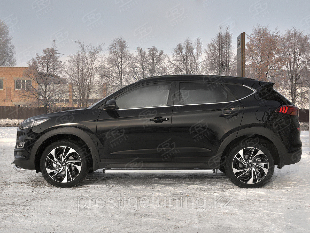 Пороги труба d63 (вариант 1) Hyundai Tucson 2018-2021 - фото 3 - id-p105561692