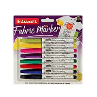 Набор маркеров для ткани Luxor "Fabric Marker", 8 цветов, 1-2 мм.