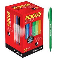 Ручка шариковая Luxor "Focus  Icy" зеленый, 0,7мм, трехгран., корпус ассорти