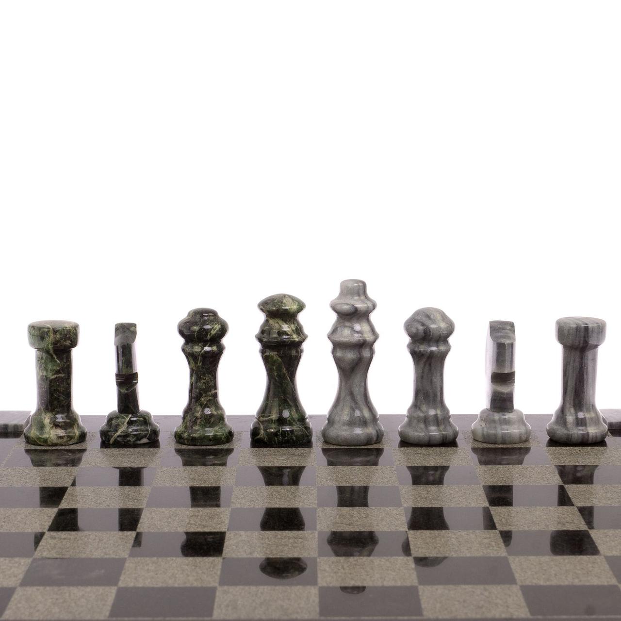 Шахматы с гравировкой "Турнирные" доска 36х36 см мрамор, змеевик / Шахматы подарочные / Шахматный набор / - фото 5 - id-p105562871