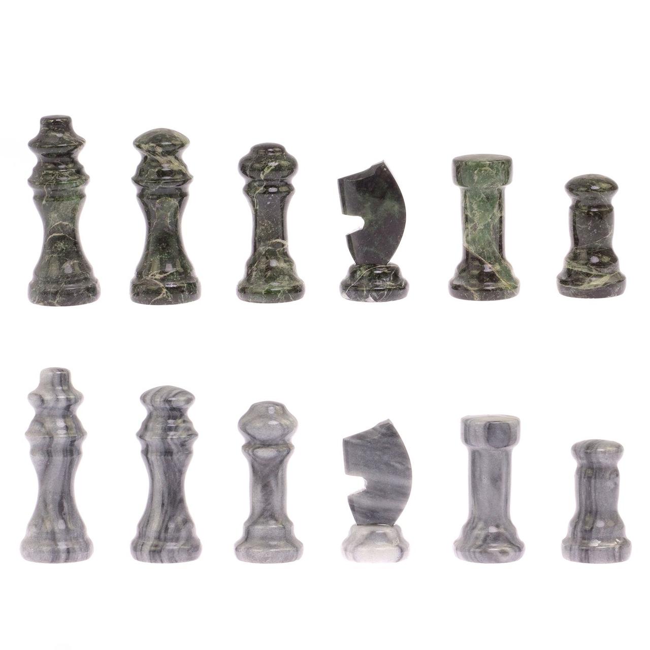 Шахматы с гравировкой "Турнирные" доска 36х36 см мрамор, змеевик / Шахматы подарочные / Шахматный набор / - фото 6 - id-p105562871