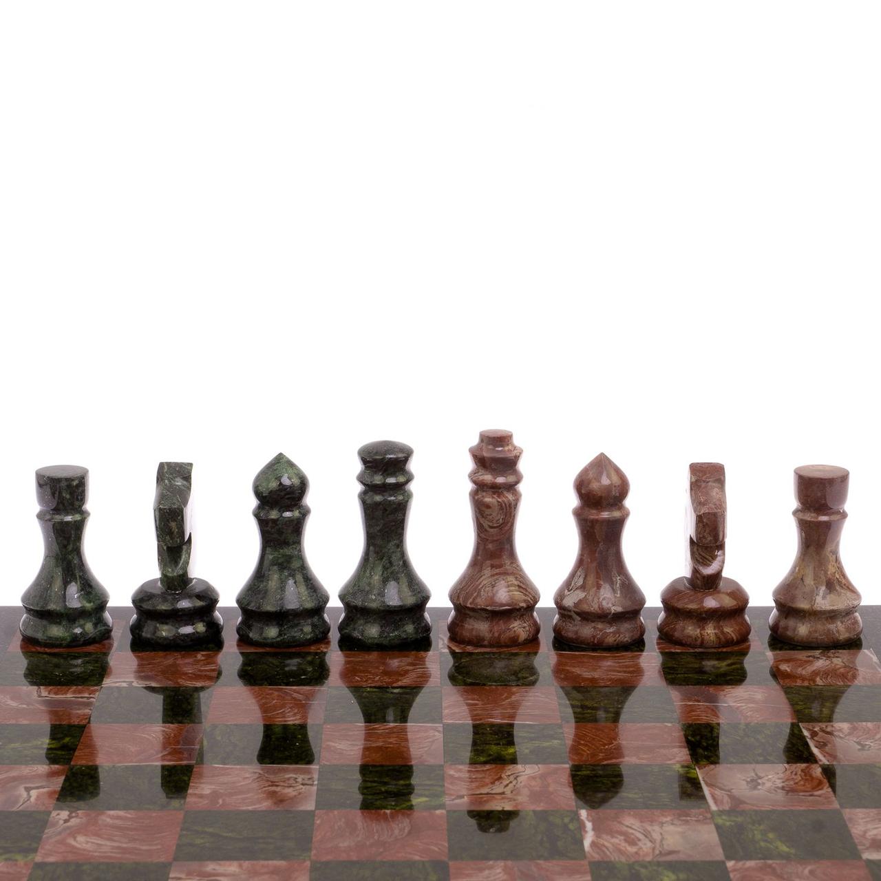 Шахматы из камня "Традиционные" доска 38х38 см лемезит, змеевик / Шахматы подарочные / Шахматный набор / - фото 5 - id-p105562872