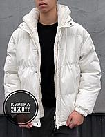 Мужская куртка Тедди 9009-2, белая