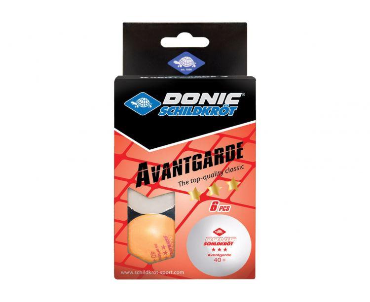 Мячики для н/тенниса Donic Avantgarde 3* 40+, 6 штук, белый + оранжевый - фото 1 - id-p105568670