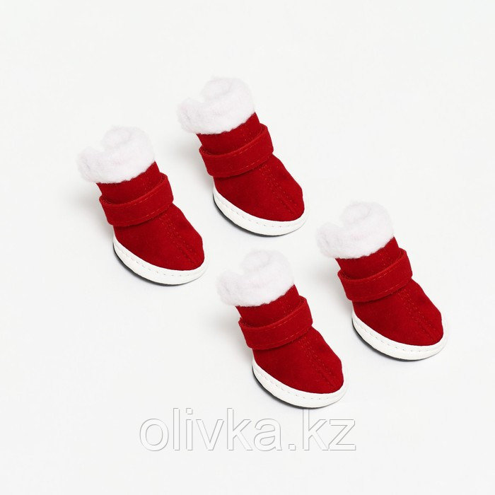 Ботинки "Кристмес", набор 4 шт, размер 3 (подошва 5 х 4 см), красные - фото 8 - id-p105569240
