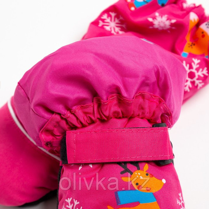 Варежки детские, цвет ярко-розовый, размер 13 (2-5 лет) - фото 3 - id-p105572596