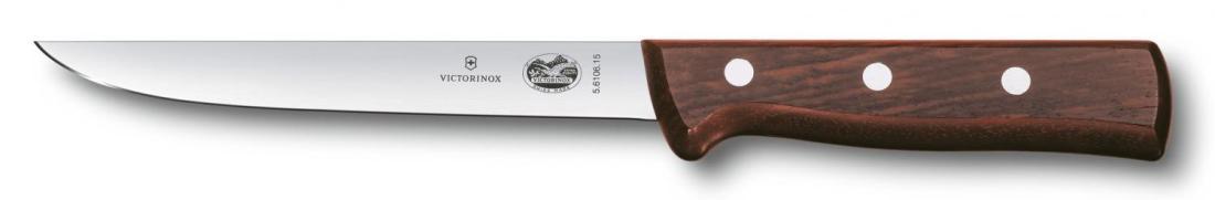 Нож кухонный Victorinox 5.6106.15 стальной обвалочный лезв.150мм прямая заточка коричневый