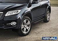 Пороги подножки Toyota Rav4 2010-2013 Long Premium-Black