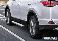 Пороги подножки Toyota Rav4 2015-2019 Silver