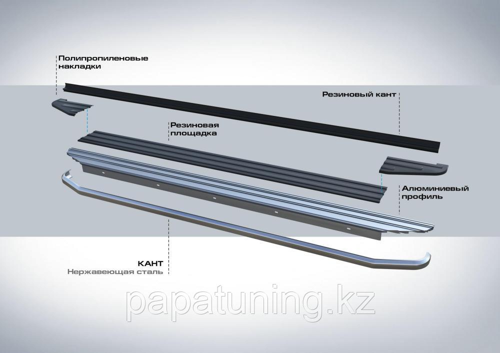 Пороги подножки Premium Chevrolet Captiva 2011-2013-2016 - фото 4 - id-p105576807