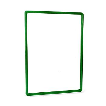 Пластиковая рамка ЗЕЛЕНАЯ с карманом-протектором формата PF-A2