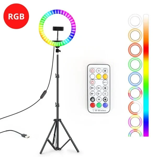 Кольцевая лампа RGB Ring Light 45 cm - фото 2 - id-p105577317