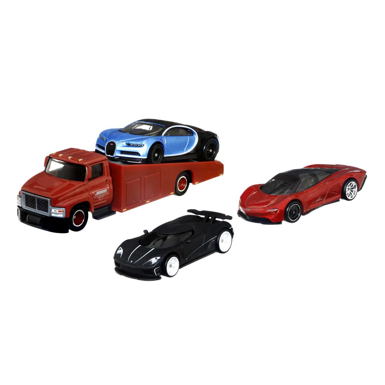 Hot Wheels Набор моделей Carry On, Bugatti Chiron, Koenigsegg Agera R, McLaren Speedtail - фото 2 - id-p105548901