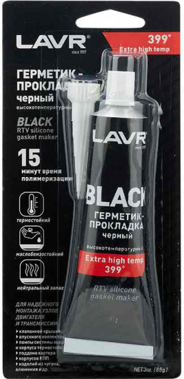 Герметик-прокладка высокотемпературный LAVR черный 85гр. - фото 1 - id-p105577666