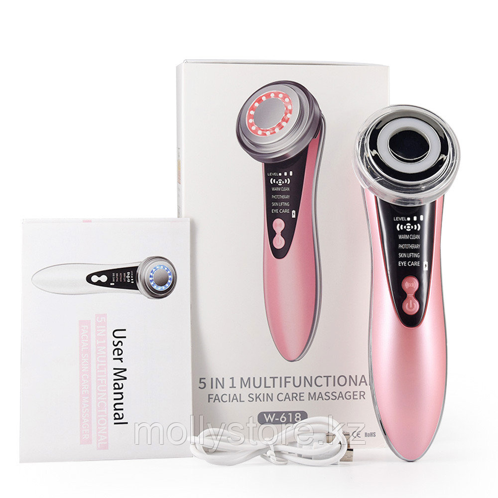 Массажер для ухода за кожей лица Facial Massager 5в1 W-618