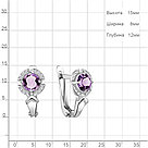 Серьги серебряные классические  Аметист  Фианит Aquamarine 4735904А.5 покрыто  родием, фото 2