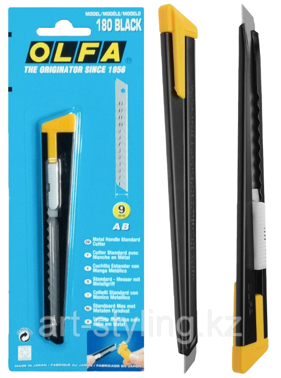 Нож OLFA, черный, 9мм OL-180-BLACK