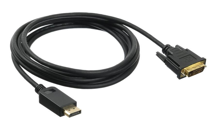 Кабель аудио-видео Buro 1.1v DisplayPort (m)/DVI-D (Dual Link) (m) 3м. Позолоченные контакты черный (BHP