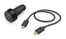 Автомобильное зар./устр. Hama H-183327 3A PD+QC универсальное кабель USB Type C черный (00183327)