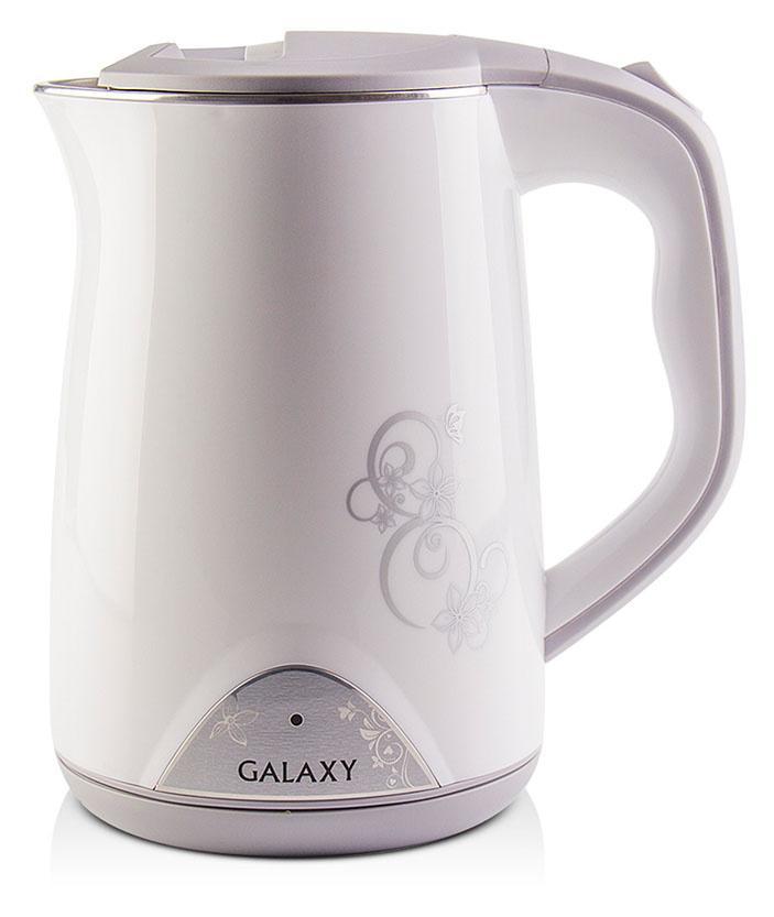 Чайник электрический Galaxy GL 0301 1.5л. 2000Вт белый (корпус: нержавеющая сталь/пластик)