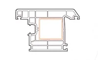 Профиль дверной створки, открывание наружное, 4-х камерный, цвет наружный МАХАГОН, с уплотнителем WUKO