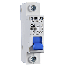 Автоматический выключатель ВА 47-29 1P 16А (С) 4,5 кА Sirius