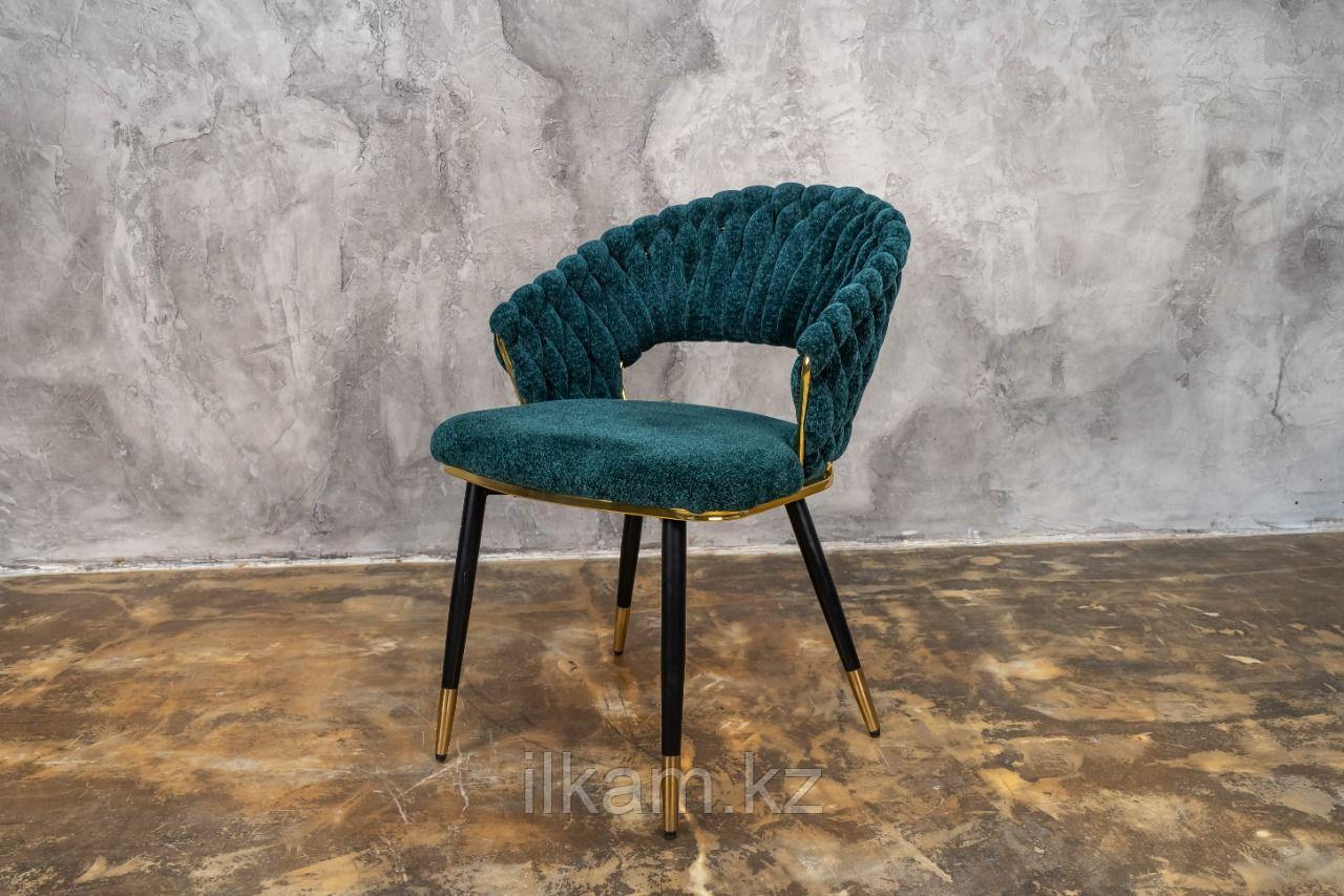 Стул - кресло на металлическом каркасе зеленый - фото 1 - id-p105608089