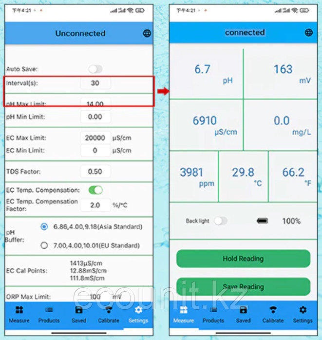 Yinmik SmartTest Измеритель 6 в 1 (Хлор/pH/TDS/EC/ORP/Temp) с Bluetooth и приложением для смартфона SMART - фото 4 - id-p105608891