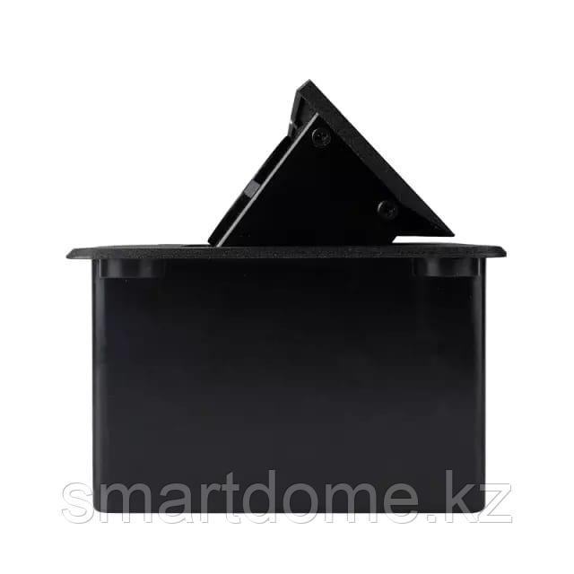 Встроенная розетка в стол, столешницу, офис черный 6 модулей (на 3 розетки) - фото 5 - id-p105611489
