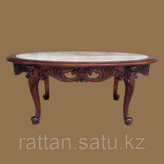 Мебель из массива красного дерева "Овальный стол Oval Coffee Table"