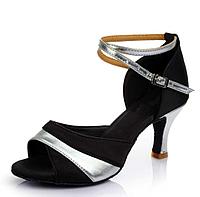 Туфли для бальных танцев черно-серебряные