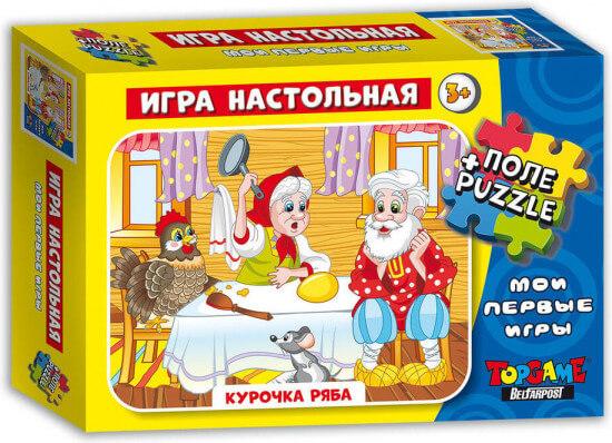 Игра настольная ПОЛЕ+ПАЗЛ Курочка Ряба