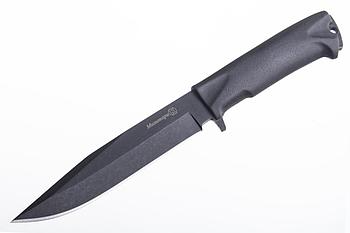 Нож «Милитари»/Кизляр/ 014302 (AUS-8, stonewash черный, рукоять эластрон, без гарды)
