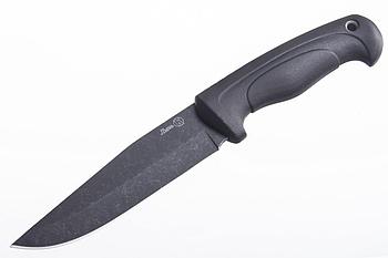 Нож «Линь»/Кизляр/ 014301 (AUS-8, stonewash черный, рукоять эластрон, без гарды)