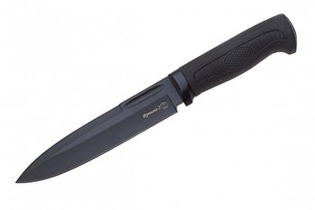 Нож «Иртыш-2»/Кизляр/ 011462 (AUS-8, stonewash черный, рукоять эластрон, больстер)