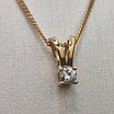 Золотой кулон 750 проба с бриллиантом 0,18Ct VS1/H, VG-Cut  Цепь 40см, фото 3