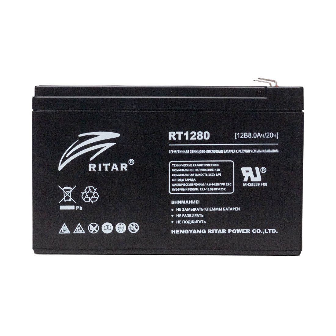 Аккумуляторная батарея Ritar RT1280 12В 8 Ач - фото 3 - id-p105630995