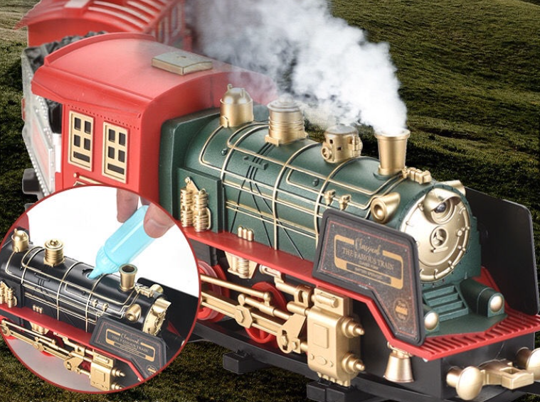 Железная дорога на батарейках c подсветкой и дымом из трубы Classical Train 3097A 33*31*10 см - фото 7 - id-p104843162
