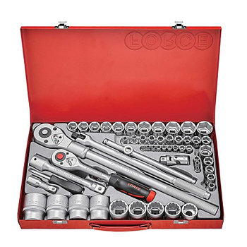 1/4",1/2" и 3/4" Набор инструмента с 6-ти гран. головками (65пр.)