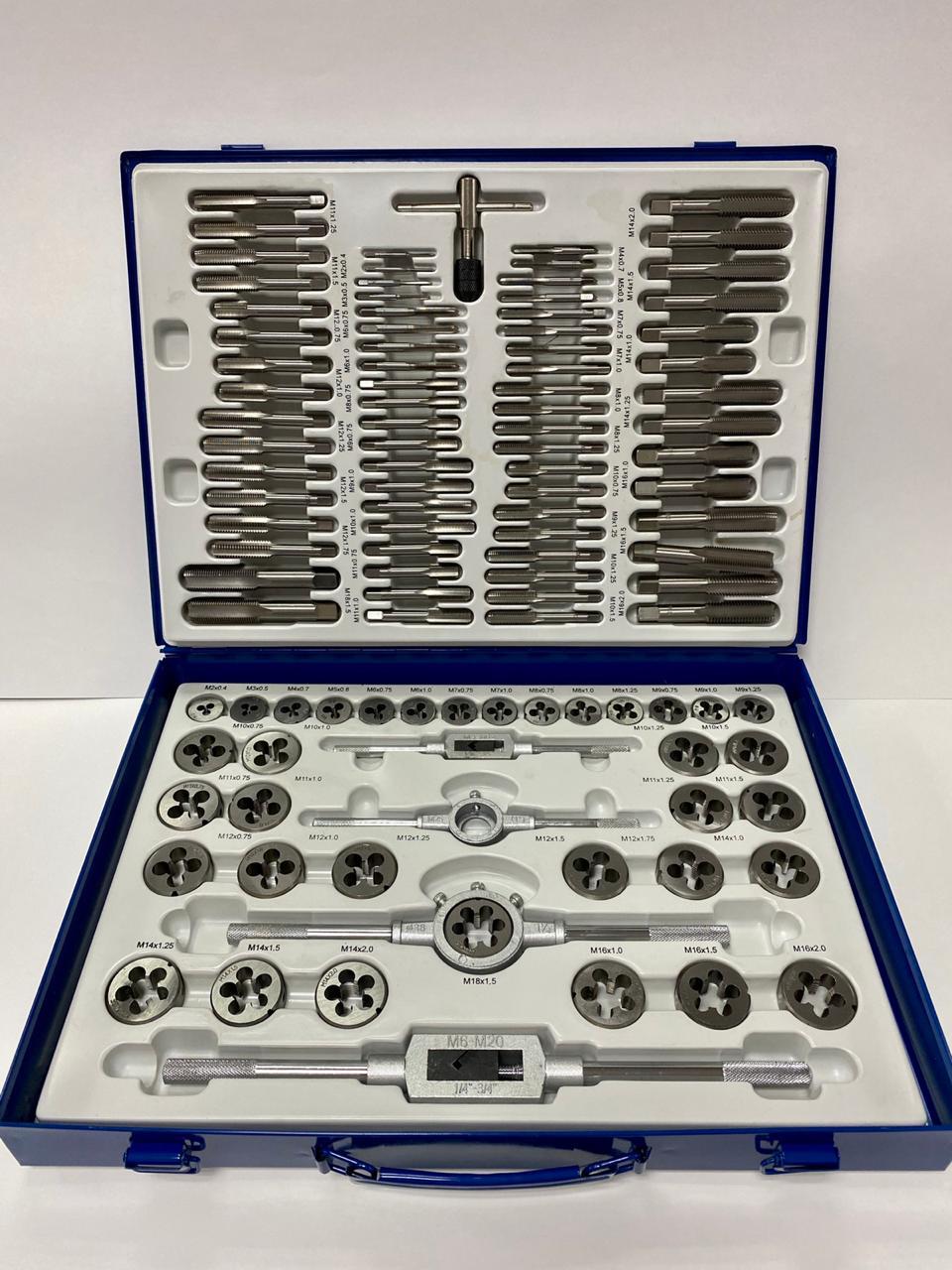 Krino Набор плашек и метчиков M+MF 2-18 (110пр.), фото 1