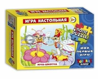 Игра настольная ПОЛЕ+ПАЗЛ Муха-Цокотуха