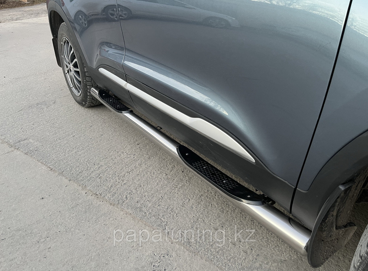 Пороги труба с проступью Папа Тюнинг d76 для Chery Tiggo 4 2024-, фото 1
